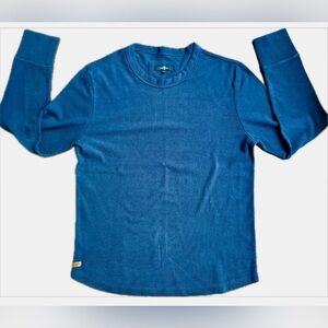 For All Mankind Men’s Long Sleeve Ribbed Cotton Shirt Navy Blue Size XL